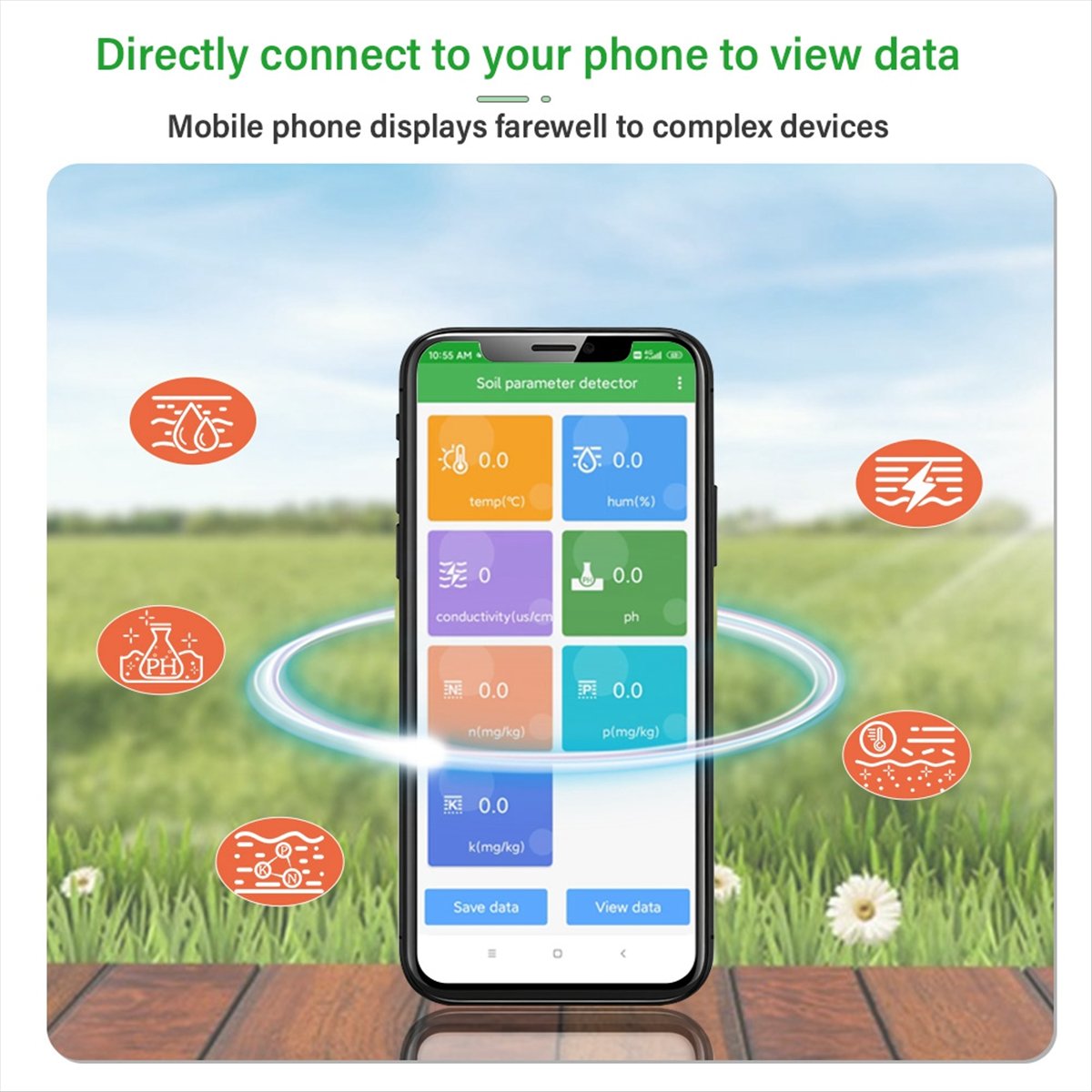 Smart Garden Nutrients - Medidor de pH del Suelo A08I,
